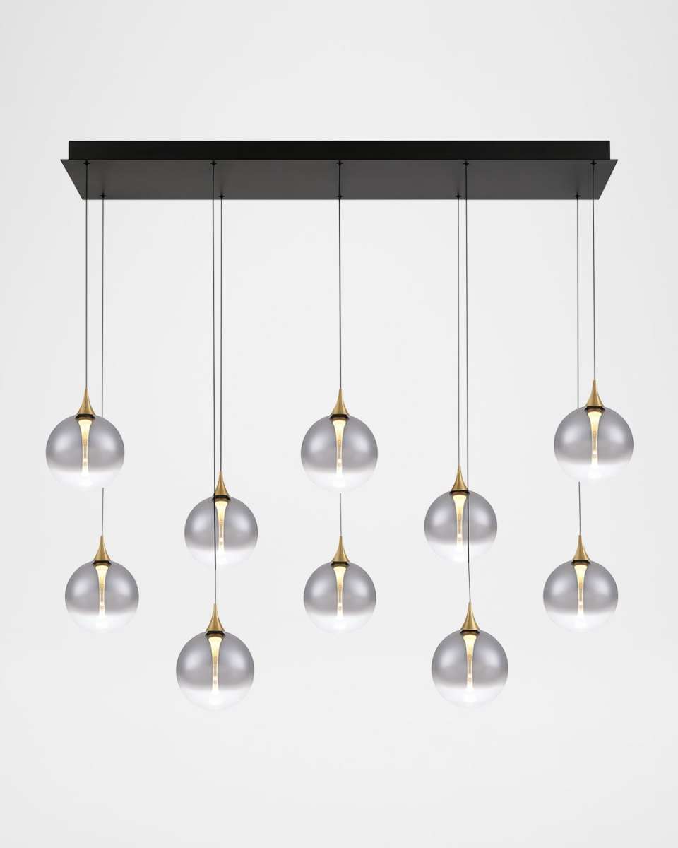Lissa 47" 10-Light LED Chandelier, Gold/Smoke